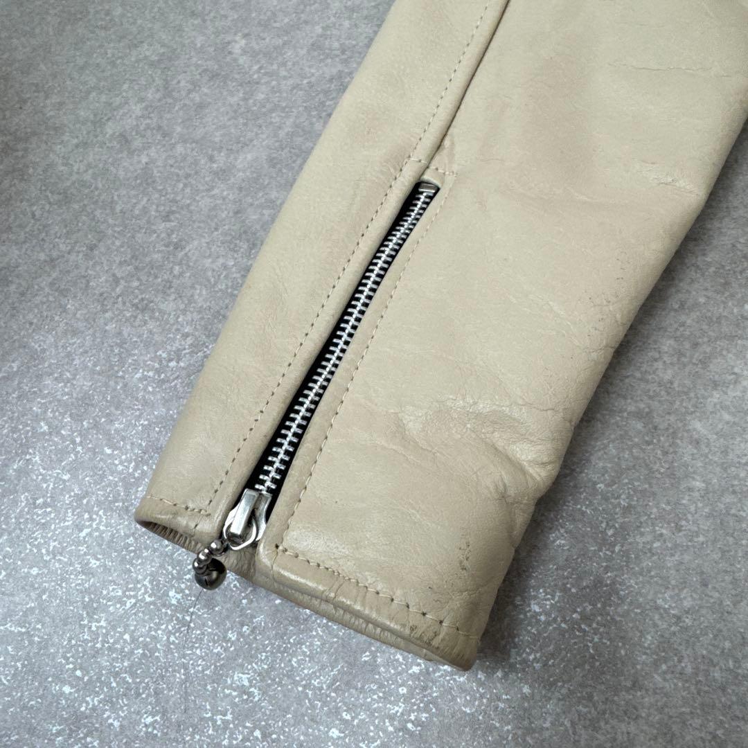 HORN WORKS バッファロー レザー ライダースジャケット ベージュ