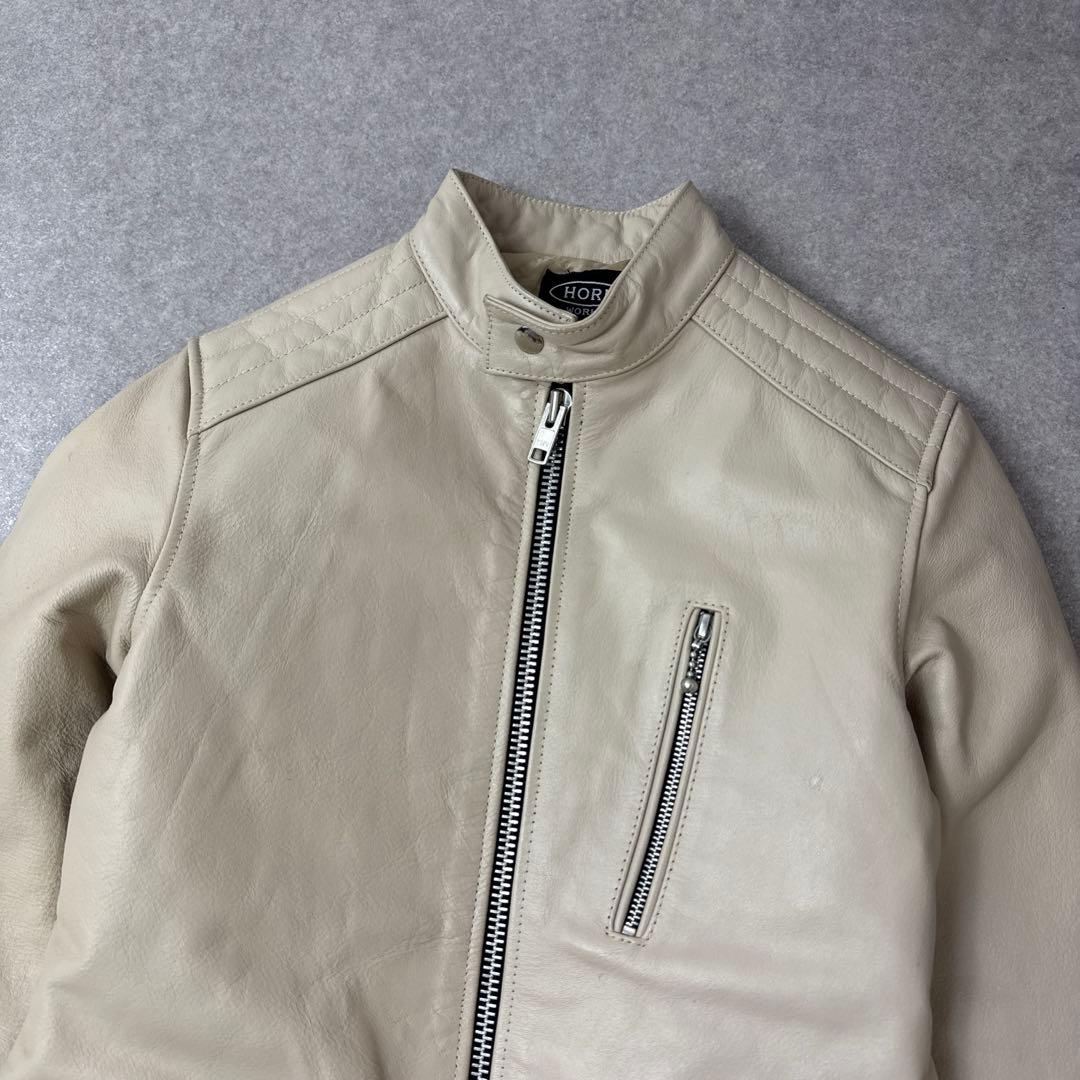 HORN WORKS バッファロー レザー ライダースジャケット ベージュ