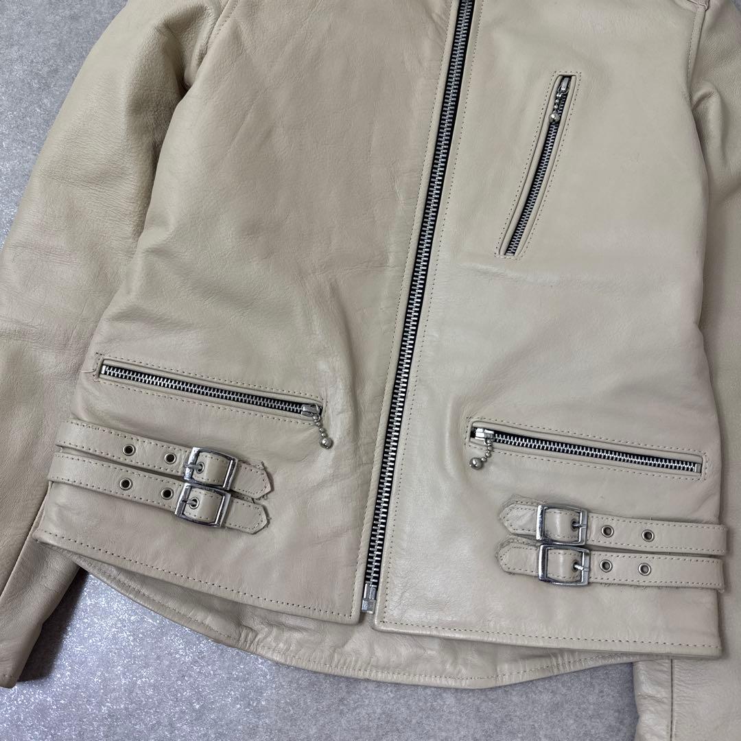 HORN WORKS バッファロー レザー ライダースジャケット ベージュ