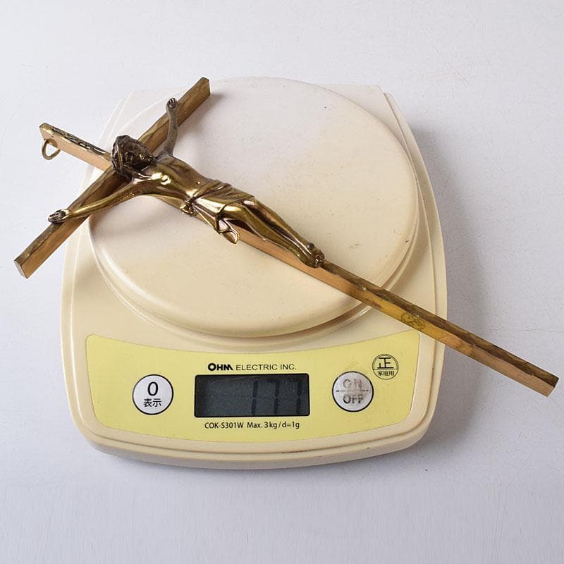 西ドイツ　銅製　キリスト磔刑像　クロス　十字架　C　7763