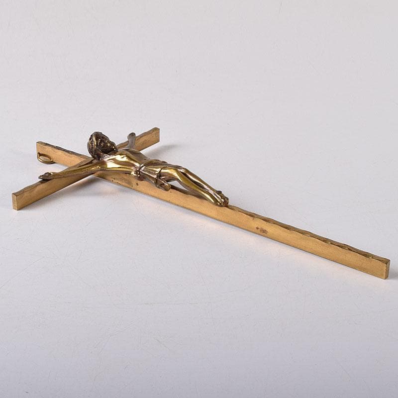 西ドイツ　銅製　キリスト磔刑像　クロス　十字架　C　7763