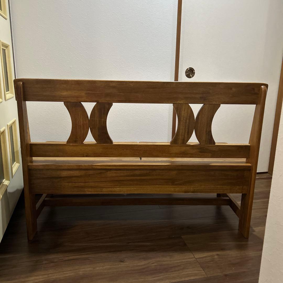 木製ベンチ　収納付き