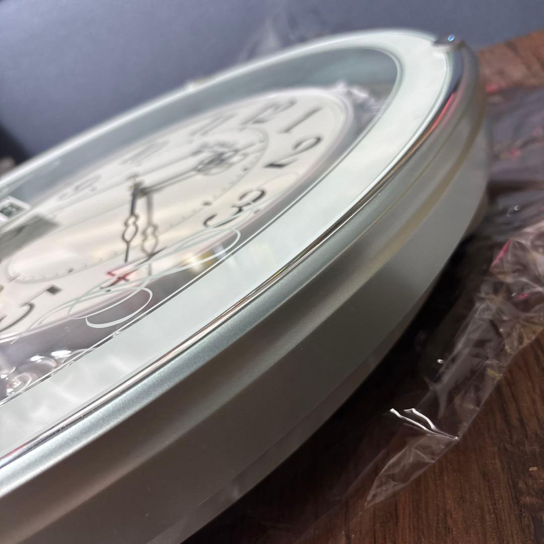 リズム掛け時計 電波時計アナログ スモールワールドプラウド 4MN523RH05