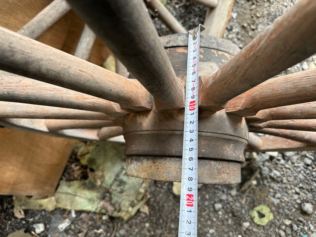 大八車　車輪　古民具　アンティーク　レトロ　ガーデニング