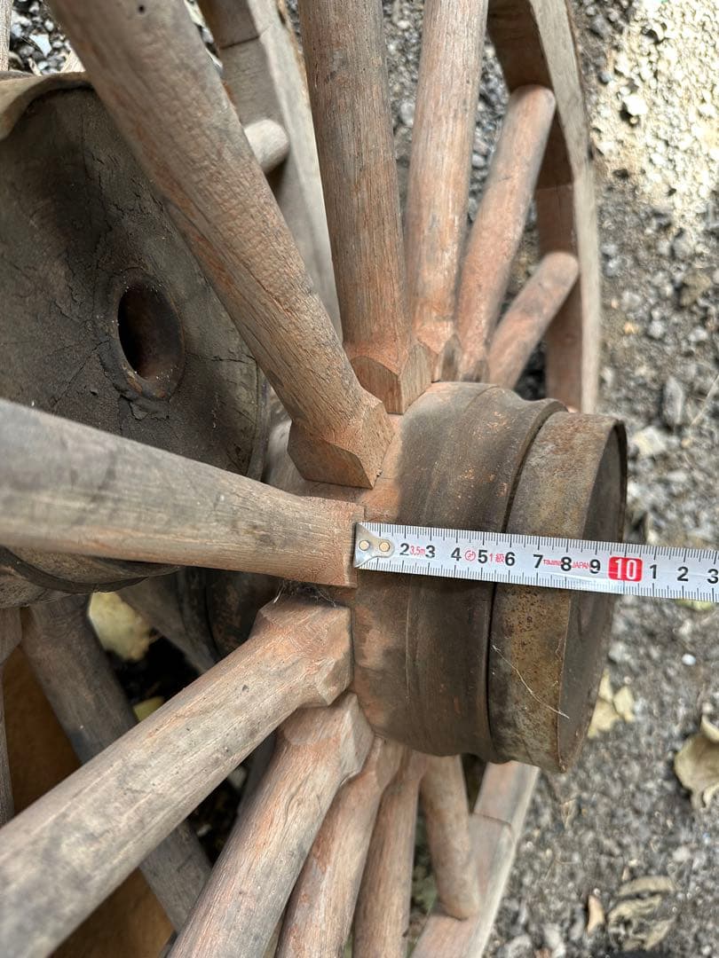 大八車　車輪　古民具　アンティーク　レトロ　ガーデニング