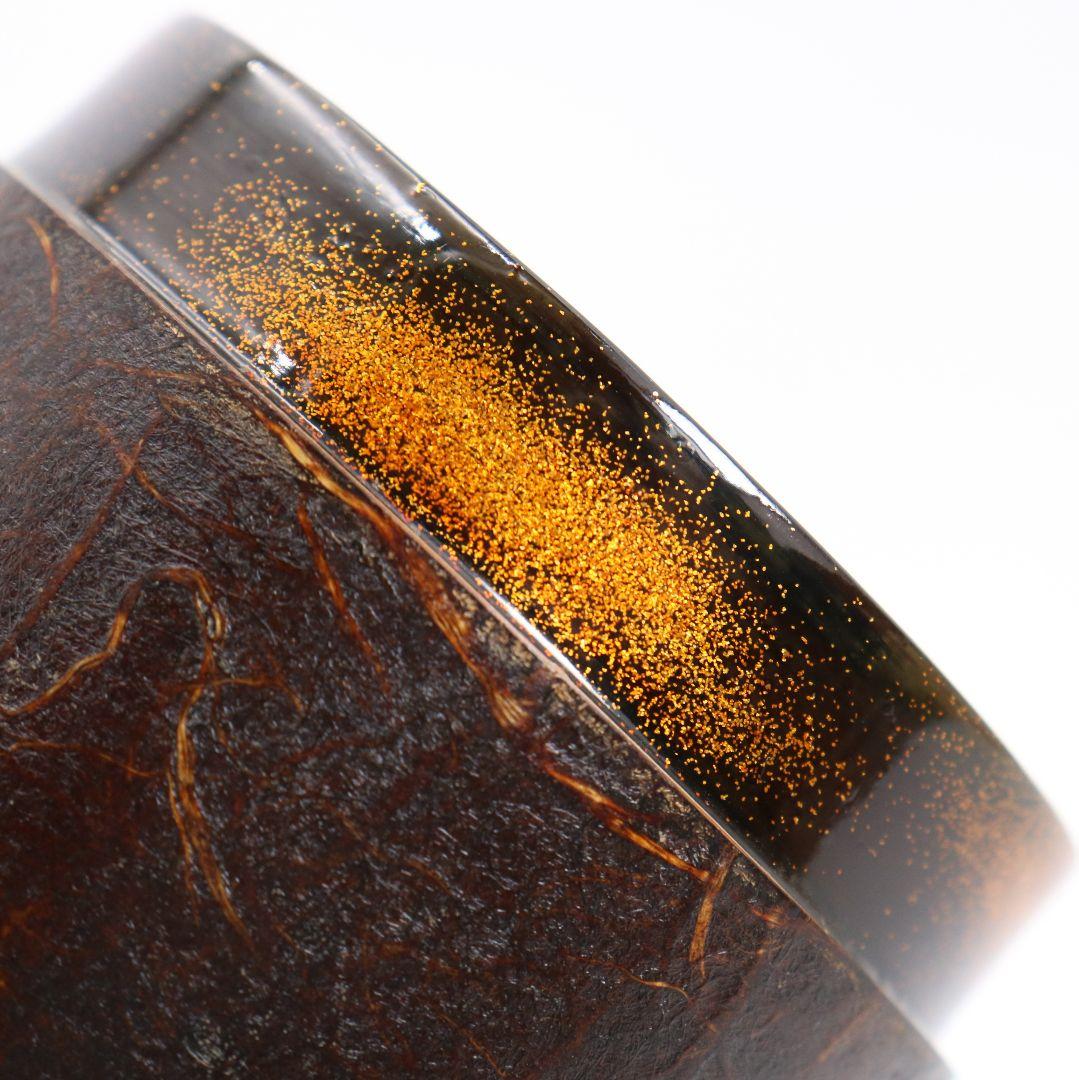 浜崎貞鳳作 水仙蒔絵 棗 金梨子地 茶道具 共箱　rM785　N4