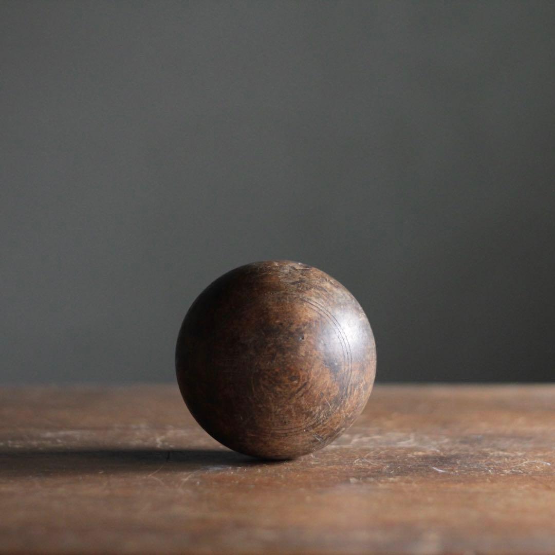 古い 木製 球体 オブジェ ボール 古道具 アンティーク