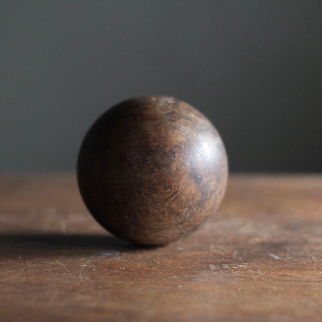 古い 木製 球体 オブジェ ボール 古道具 アンティーク