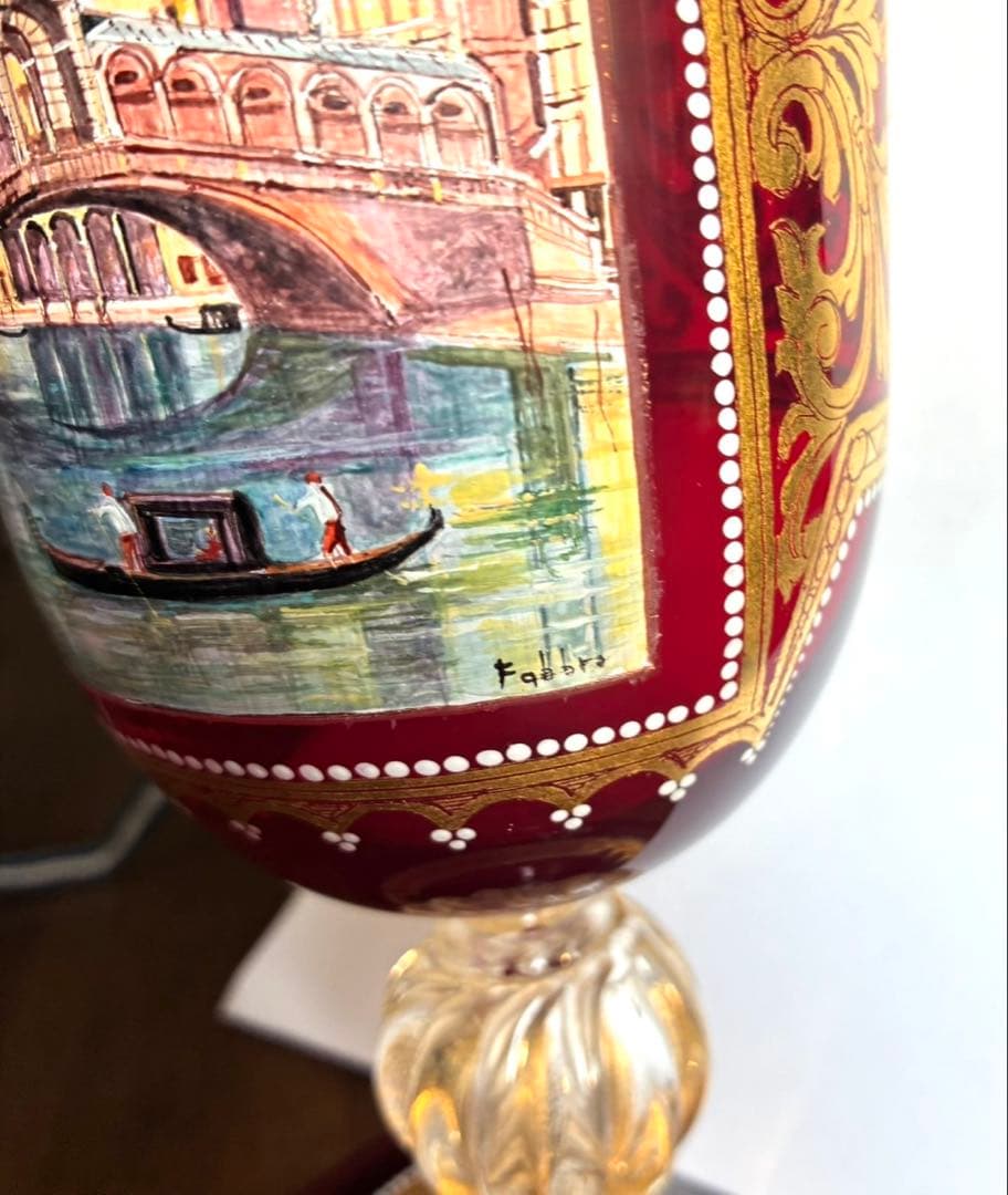 ムラノグラス　ゴブレット　ワイングラス　ベネチアン