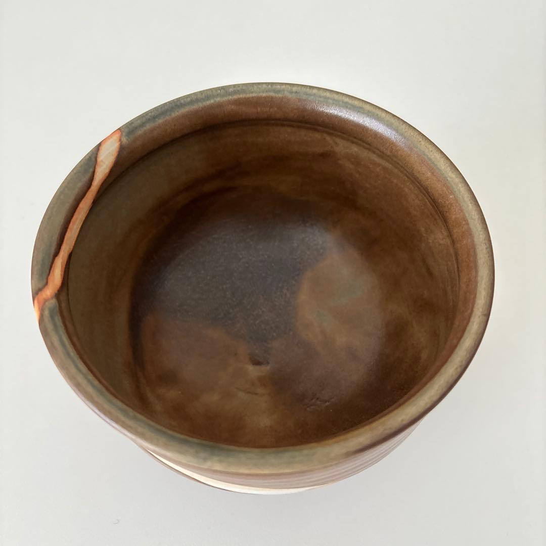 【新品未使用】抹茶茶碗　杉浦文泰作　瀬戸焼　御題『道』茶碗　共箱　ウコン布あり