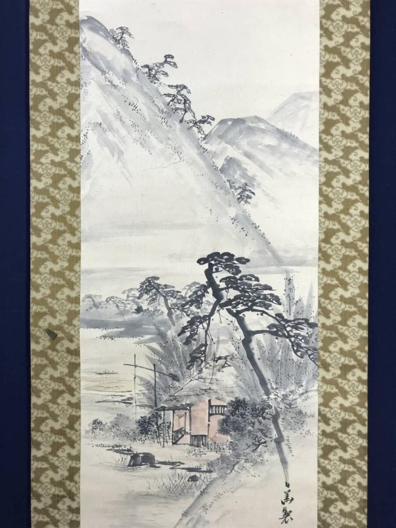 真作/田中日華/大原女/牡丹犬/山水図/花鳥図/三幅対/掛軸名家伝来AH-568