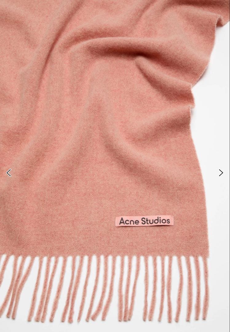 Acne Studious フリンジウールスカーフ　ナロー　ロースメランジ