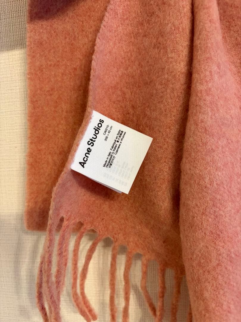Acne Studious フリンジウールスカーフ　ナロー　ロースメランジ