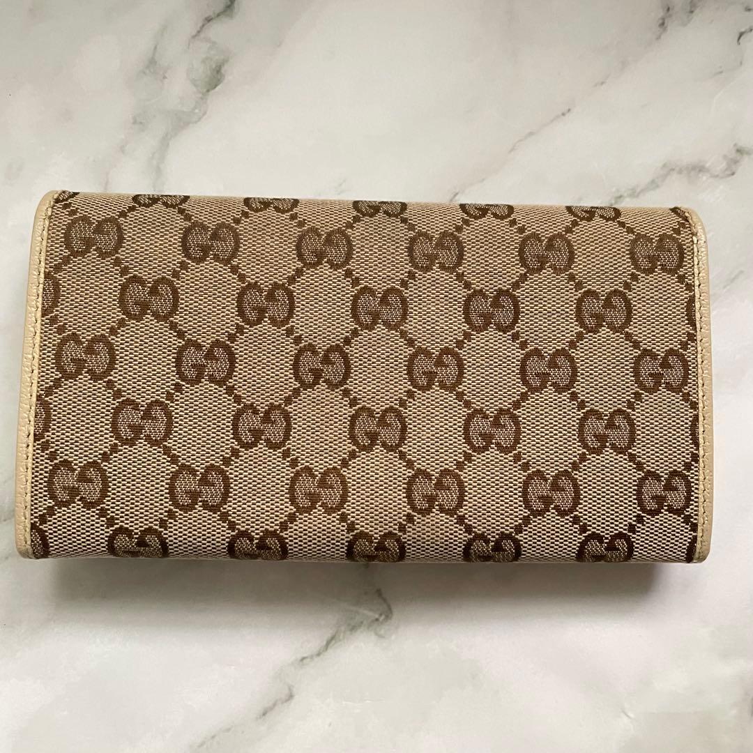 GUCCI グッチ 長財布 GGキャンバス ロゴプレート 折り財布 0108-⑨