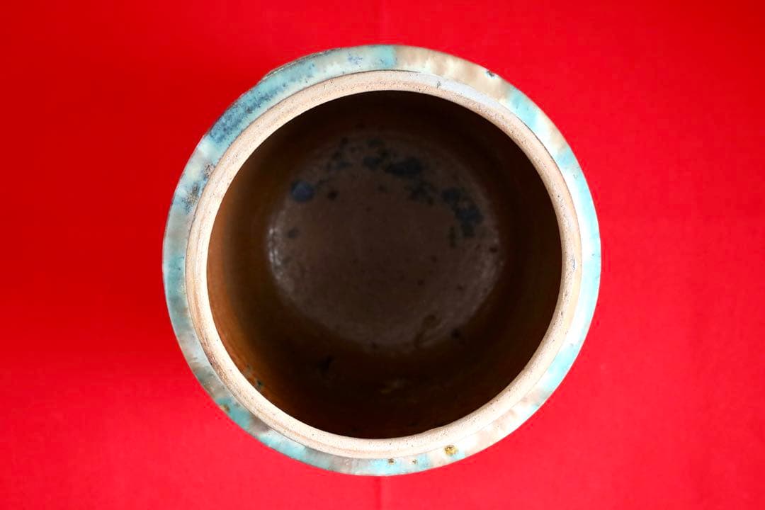 陶磁器【壺　三彩　アンティーク　古民窯】