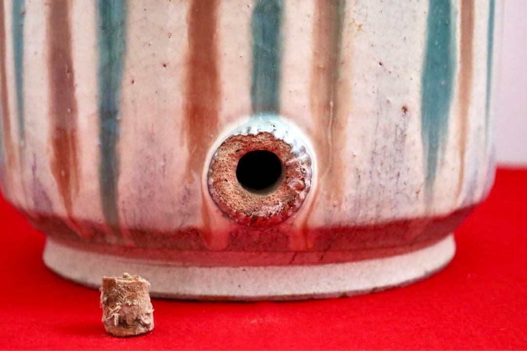 陶磁器【壺　三彩　アンティーク　古民窯】