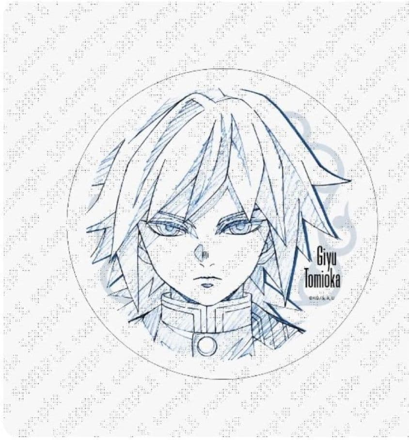 鬼滅の刃　ダイニング　原画　陶器　コースター　冨岡義勇　カフェ　無限城編