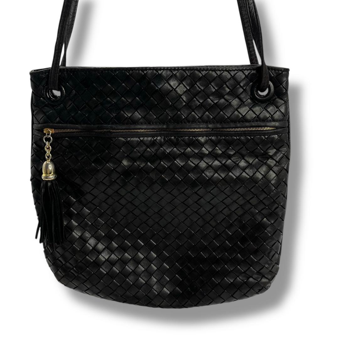 良品 ボッテガヴェネタ イントレチャート ショルダーバッグ レザー ビンテージ