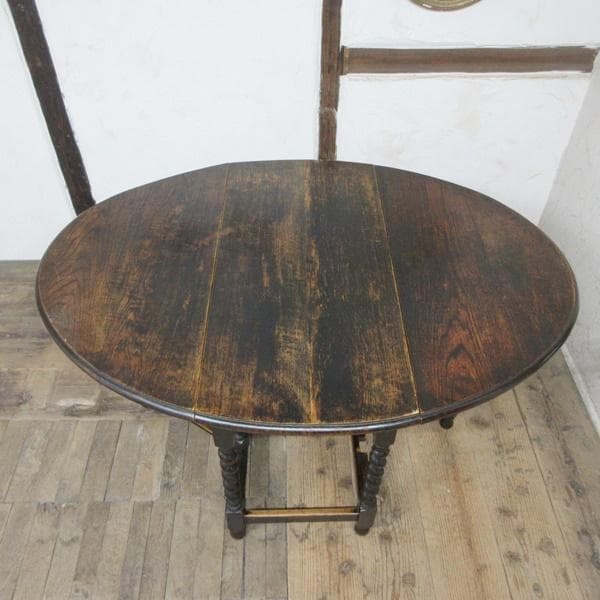 イギリス アンティーク 家具 ゲートレッグテーブル ツイスト 英国 6127e