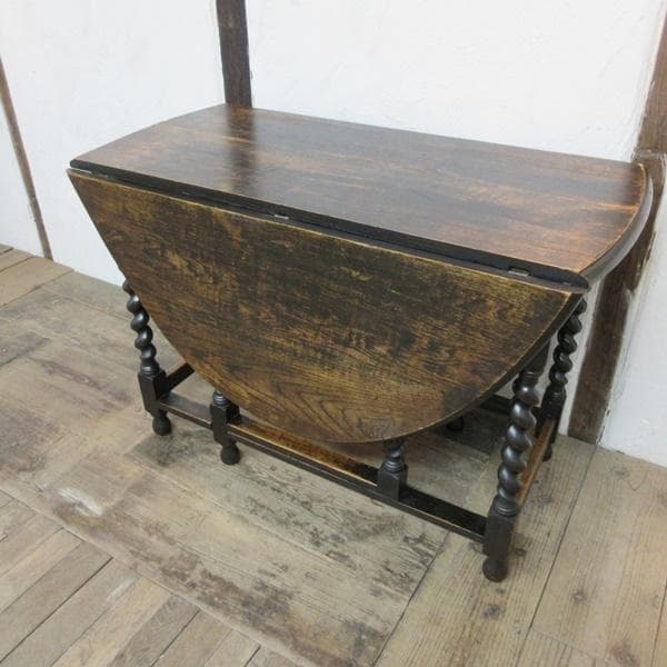 イギリス アンティーク 家具 ゲートレッグテーブル ツイスト 英国 6127e