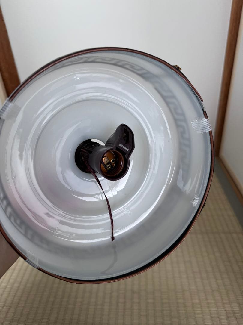 旧家 古民家アンティーク電傘 ソケット付き ミルクガラス ぼんぼり照明