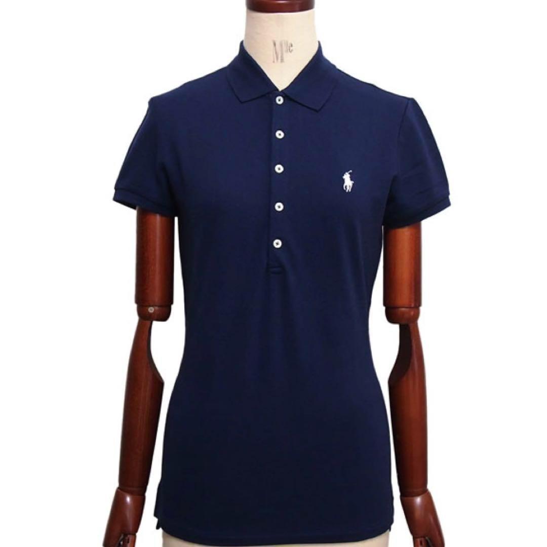 【タグ付き新品】ポロラルフローレン スリムフィットポロシャツＭ紺 正規品 未開封
