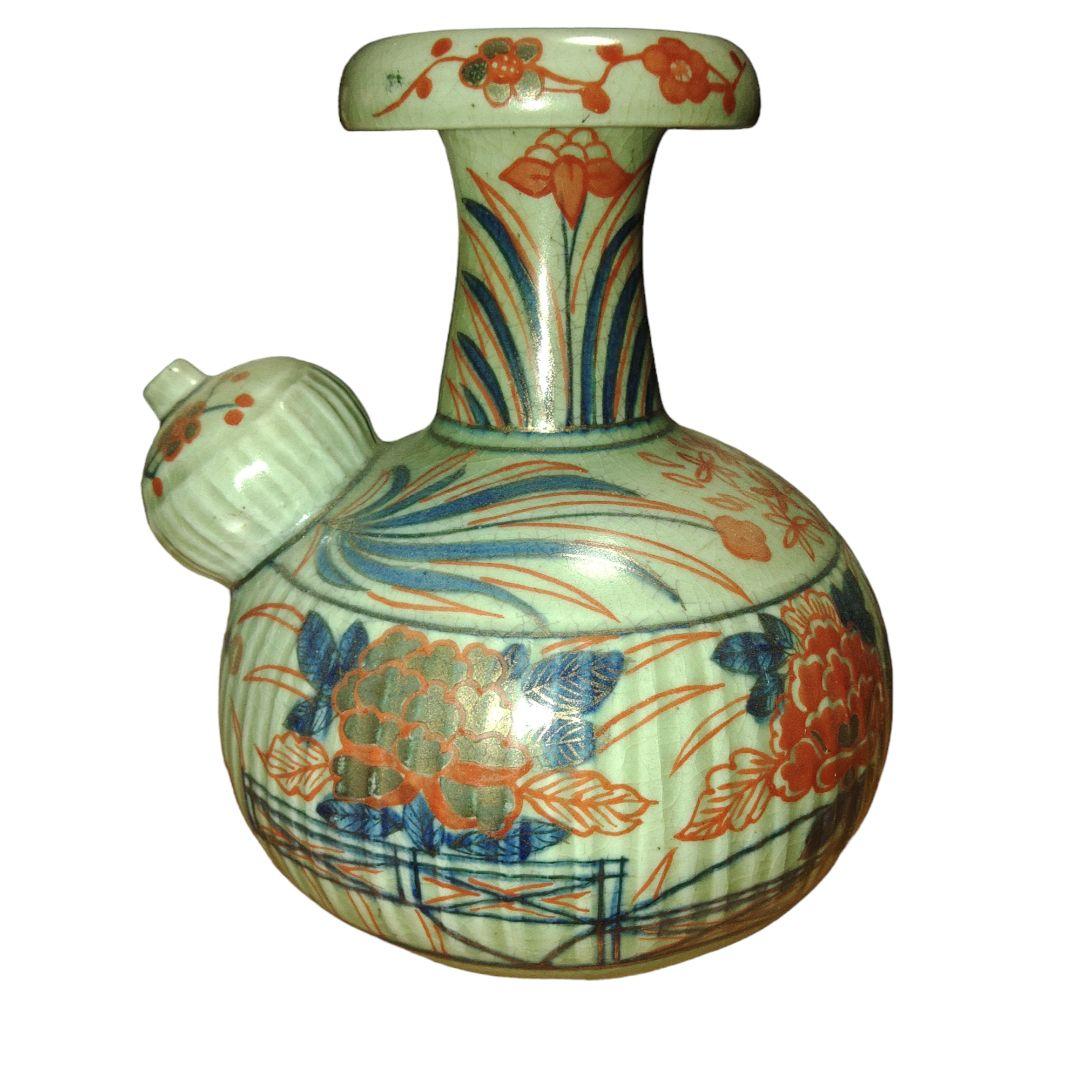 草花文ケンディ水注　アンティーク