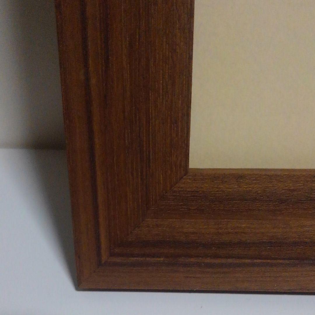 階段型面取り　B3 チーク無垢材　額縁　アクリル ポスターフレーム