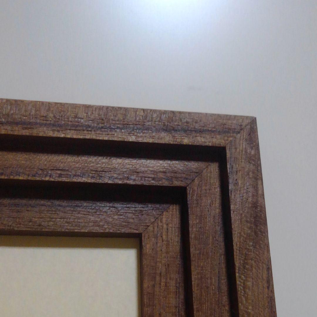 階段型面取り　B3 チーク無垢材　額縁　アクリル ポスターフレーム