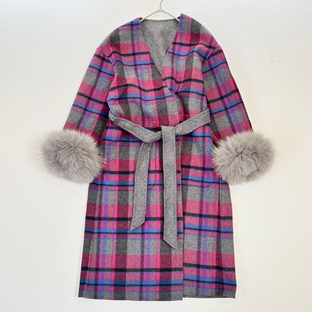 美品 グレースコンチネンタル リバーシブル ファー コート MANTECO