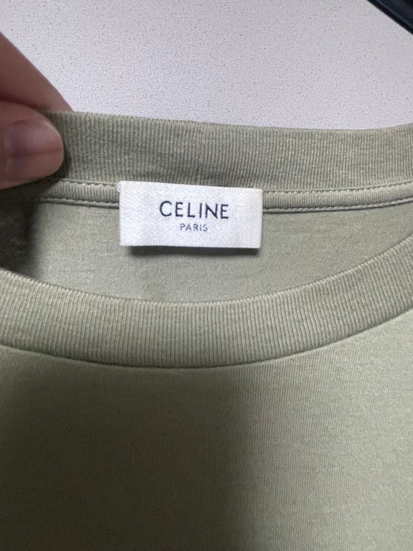 CELINE セリーヌ ロゴTシャツ カーキ Mサイズ 半袖