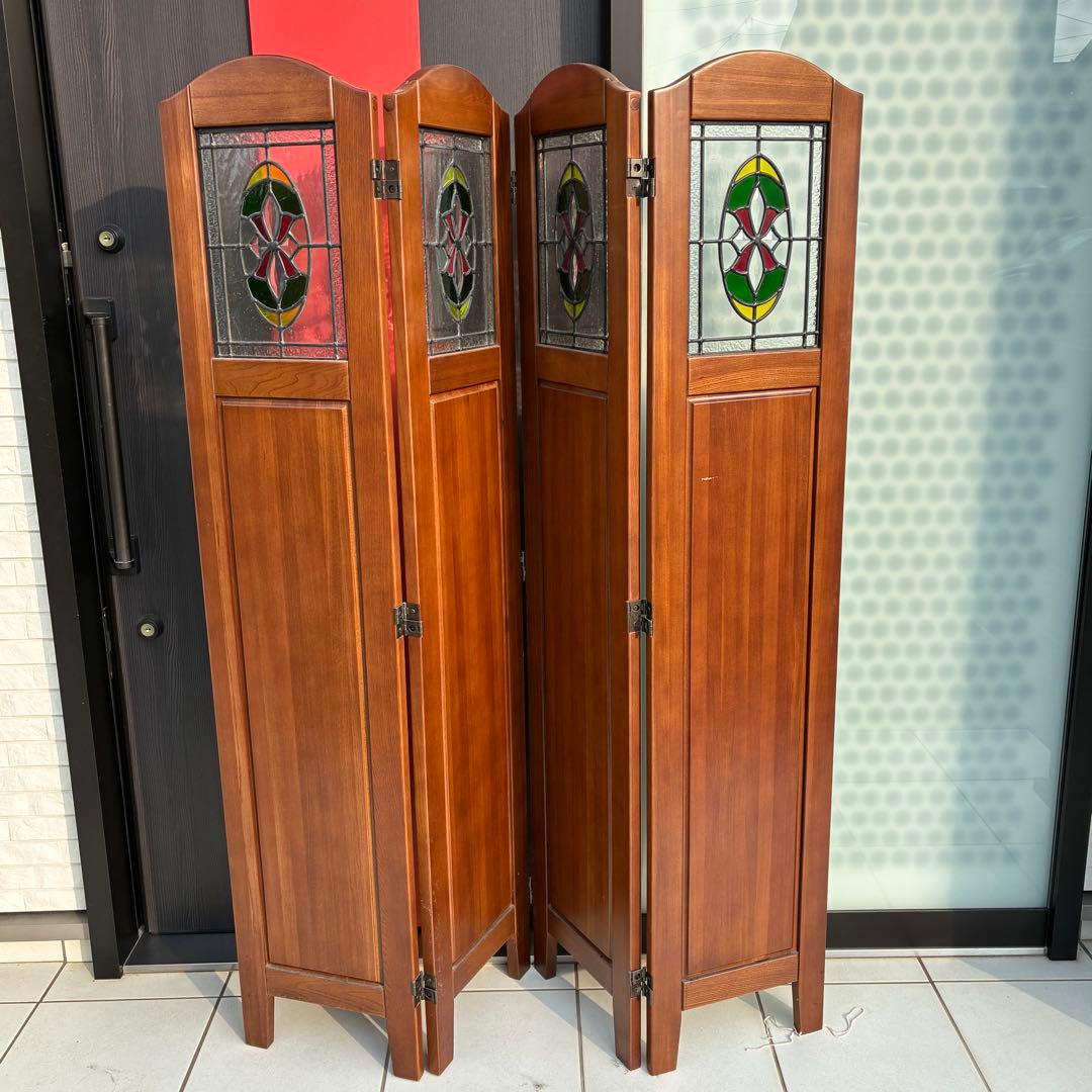 ステンドグラス　パーテーション　無垢.