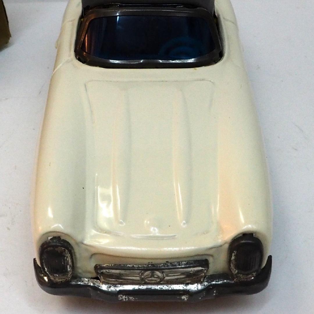 旭玩具【メルセデス ベンツ300SLロードスター白】ブリキtin car【箱付】