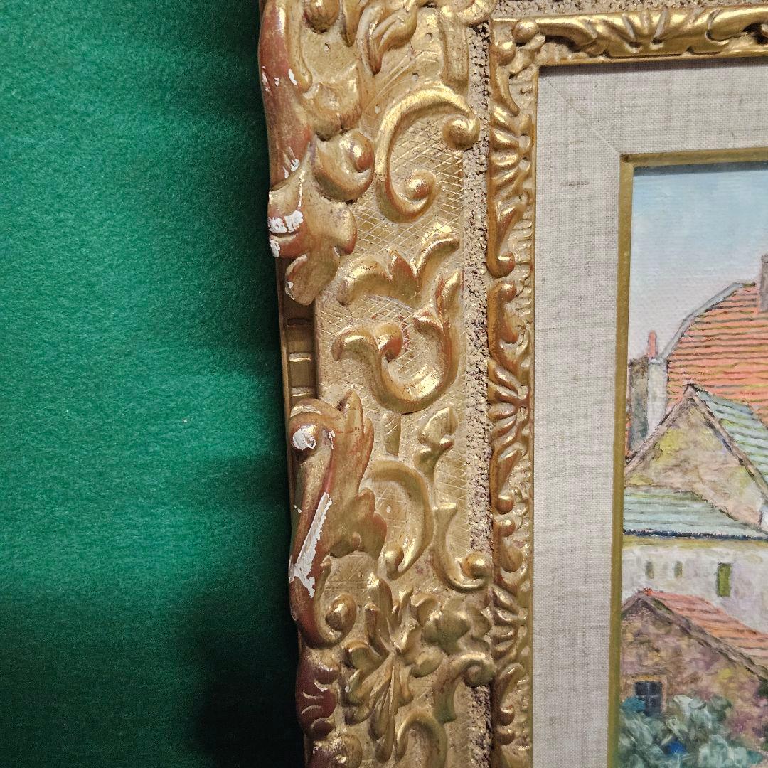 田辺栄次郎 サンスの水辺 油彩画