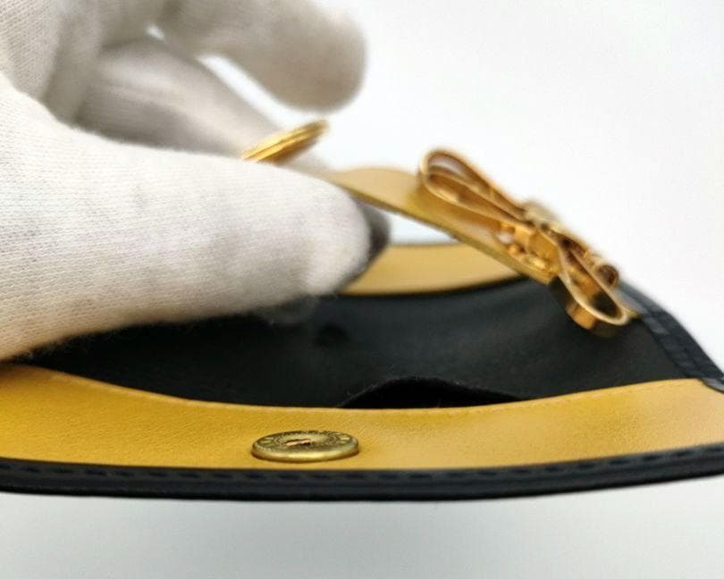 エッティンガー キーケース レザー　ブラック イエロー箱 ケアカード