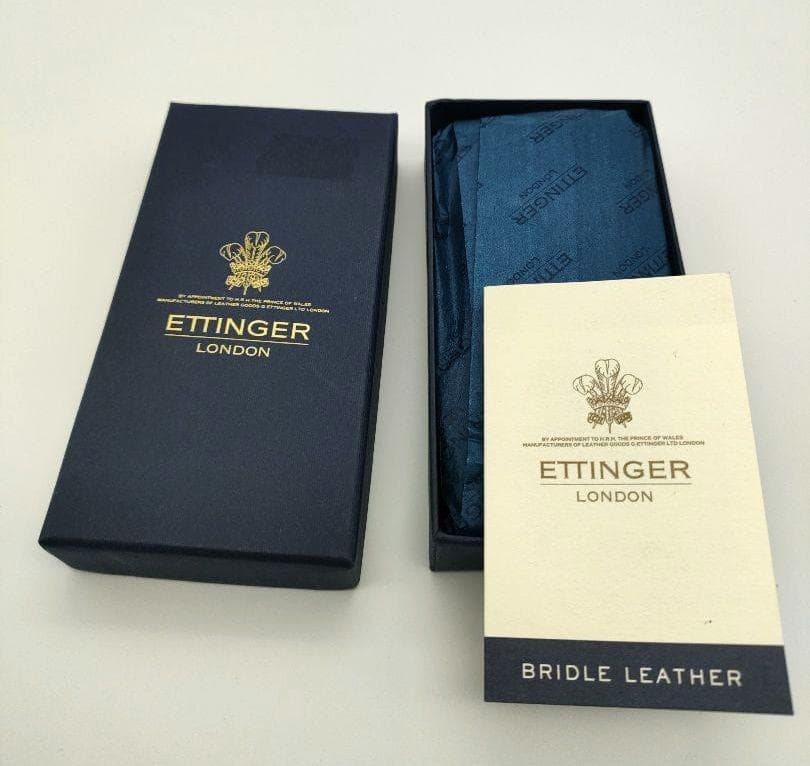 エッティンガー キーケース レザー　ブラック イエロー箱 ケアカード