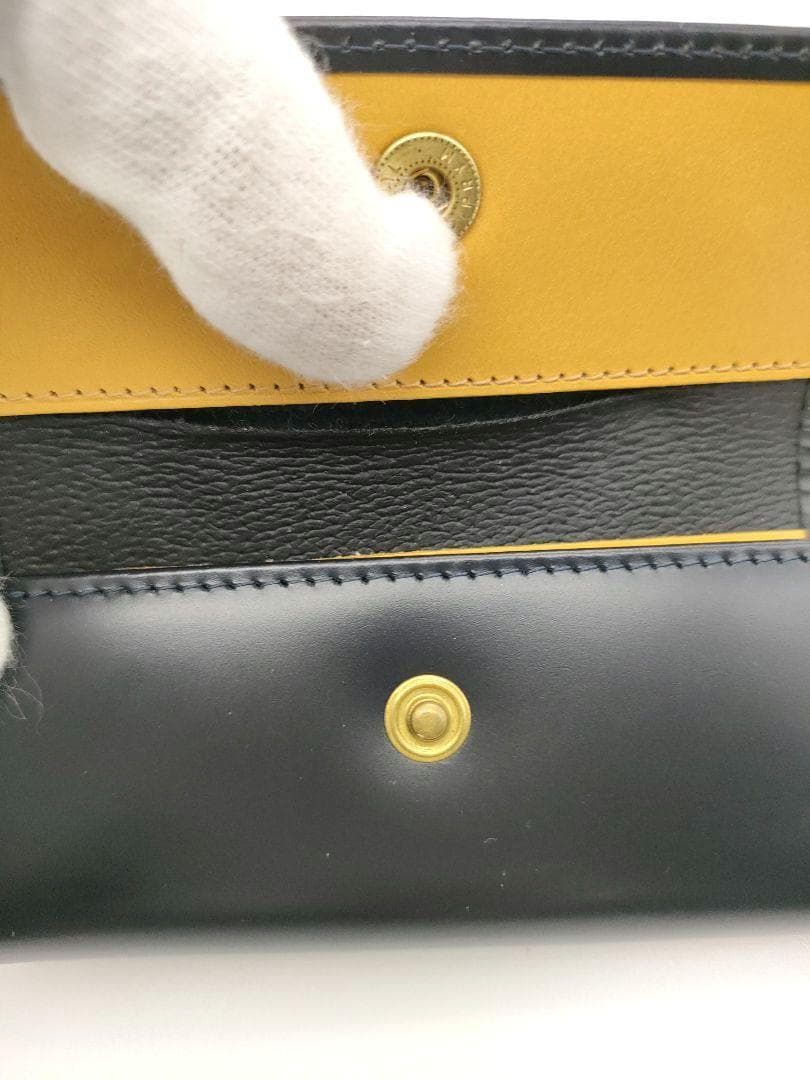 エッティンガー キーケース レザー　ブラック イエロー箱 ケアカード