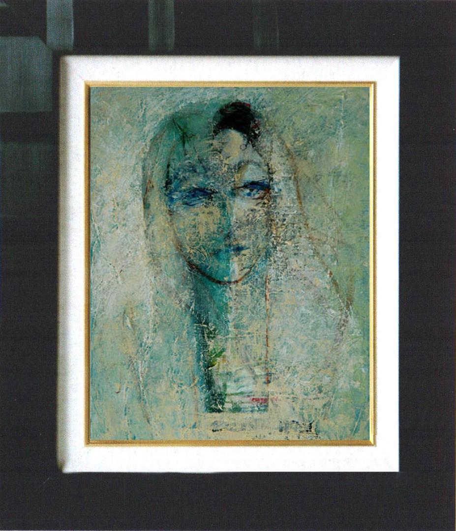 油絵 菅家令子 絵 絵画 インテリア 額付(黒) F4-070112 人物 女性