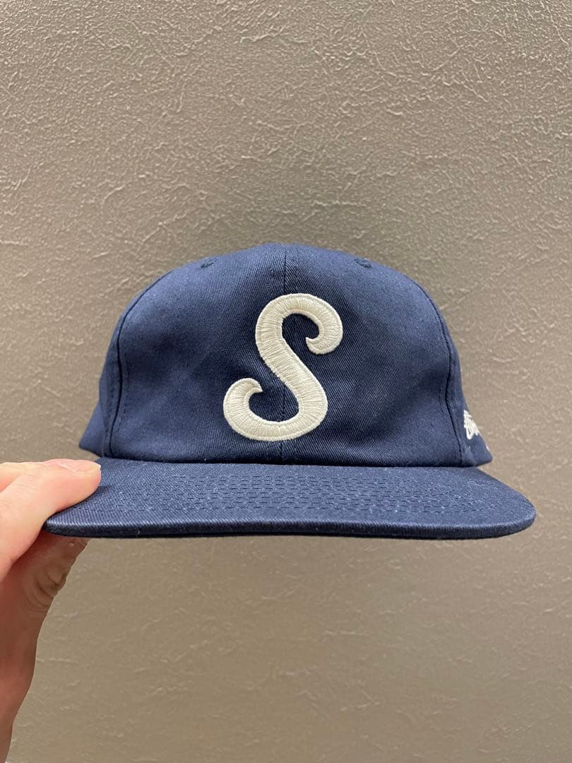 金*生様 Stüssy Sロゴ ネイビーキャップ 90s ヴィンテージ