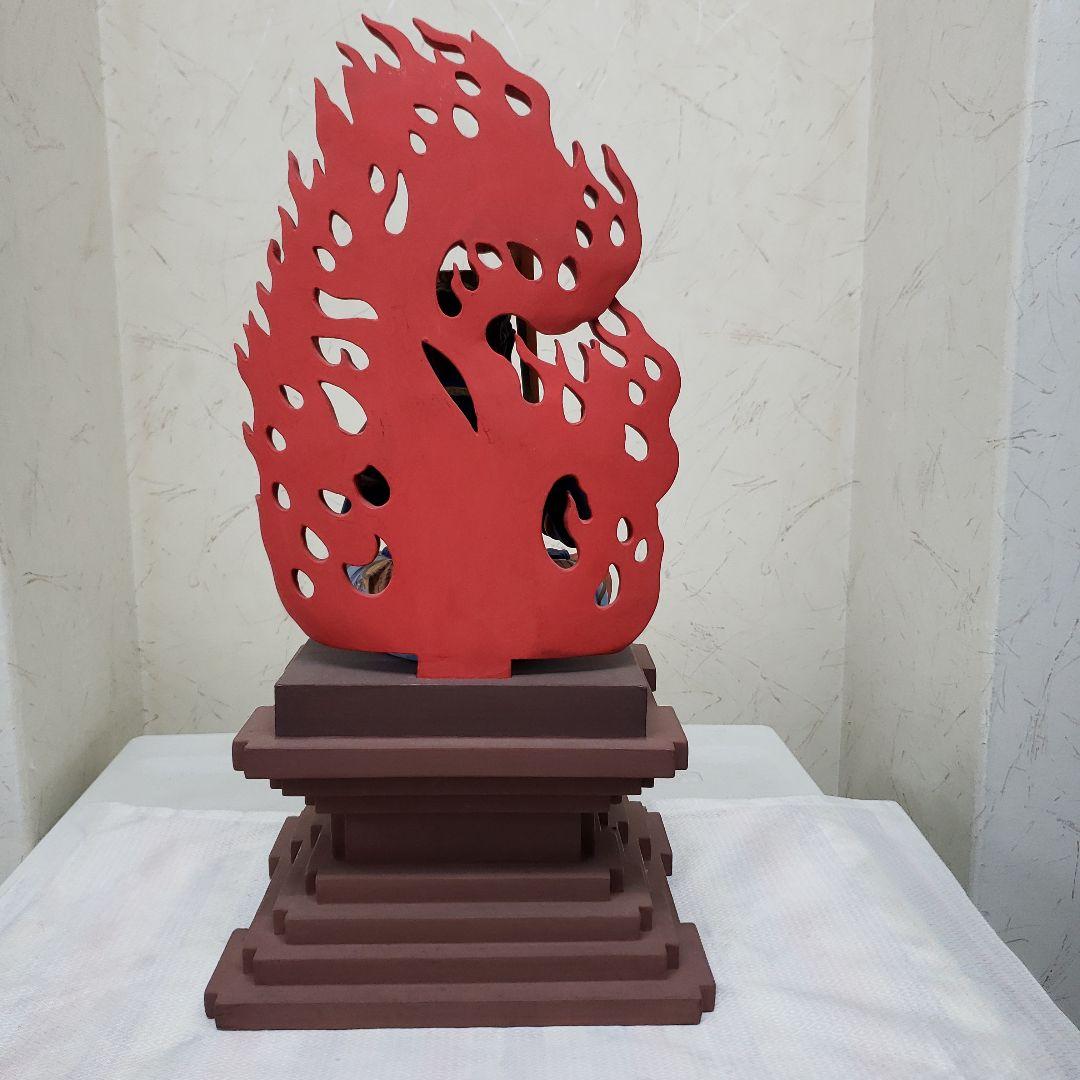 Ｂフライデー蔵出し特価★極彩色 不動明王座像4寸 瑟瑟座★お不動さん火の鳥火炎