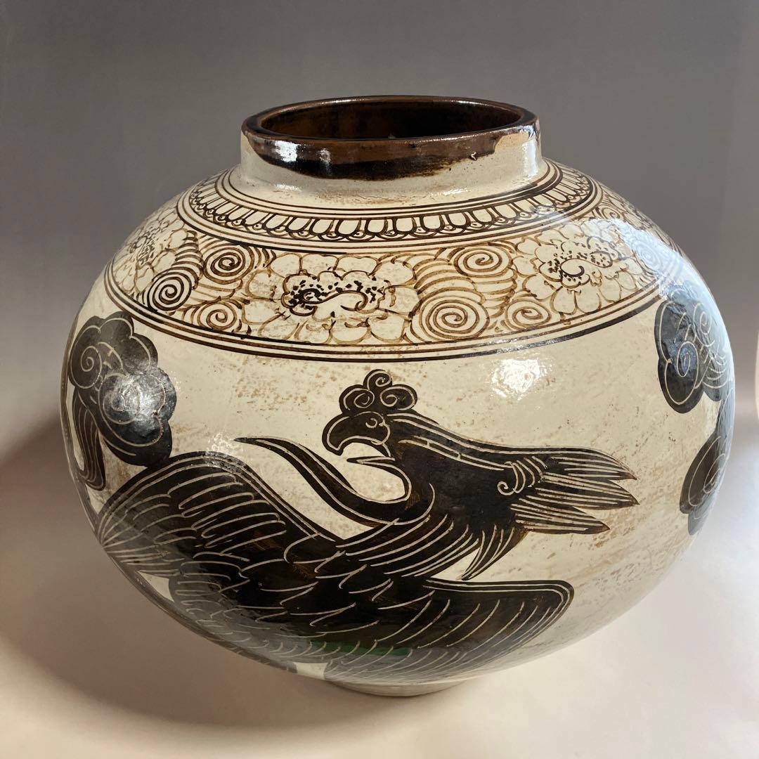 中国美術　唐物　鳳凰大壺
