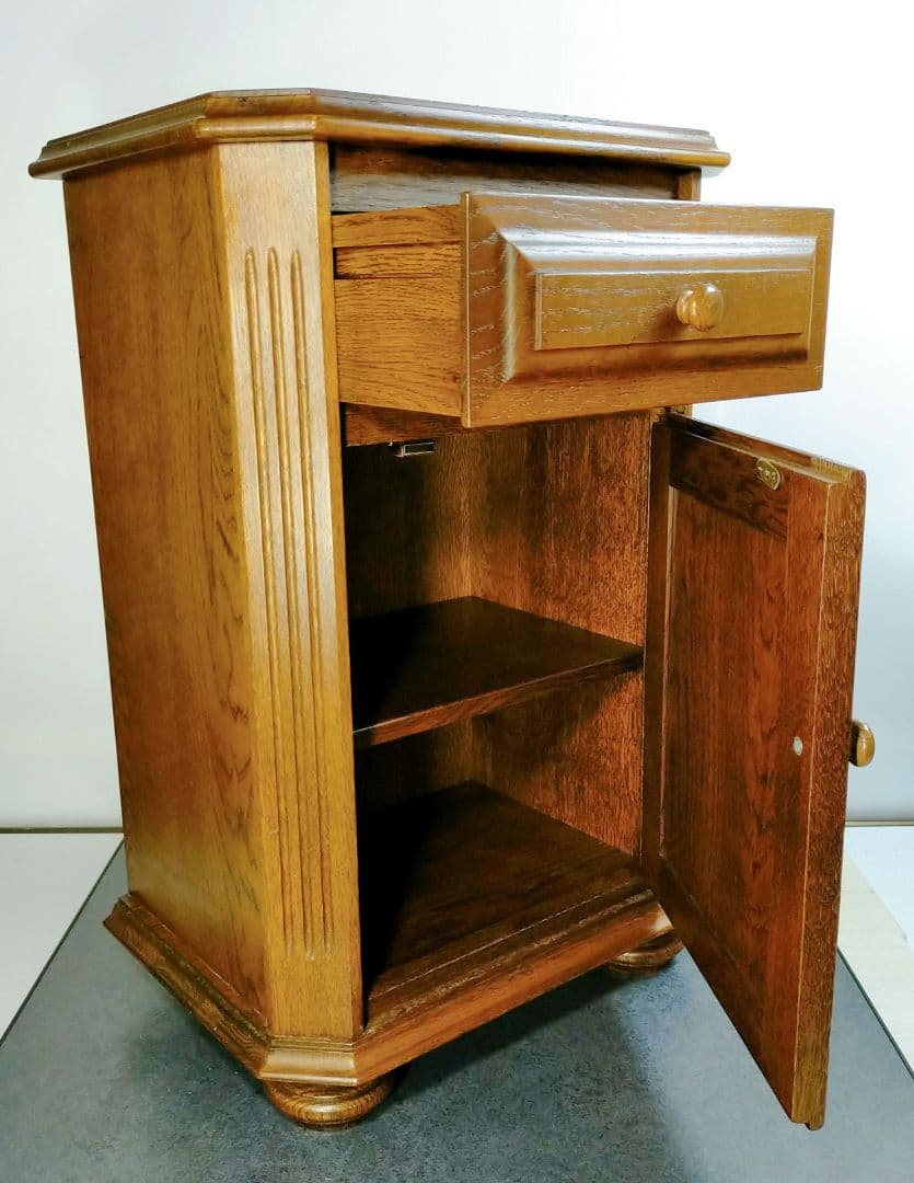 オーク材 ミニキャビネット 棚 コンソール アンティーク ヴィンテージ