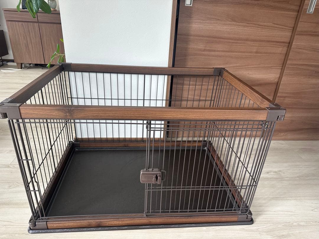 ペット用ケージ木目ブラウン