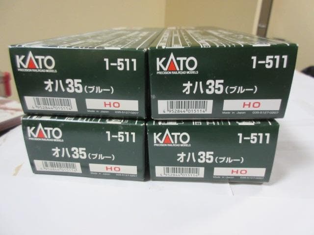 国鉄 オハ35系客車(座席車) 4両セット (ブルー) HOゲージ　未走行車