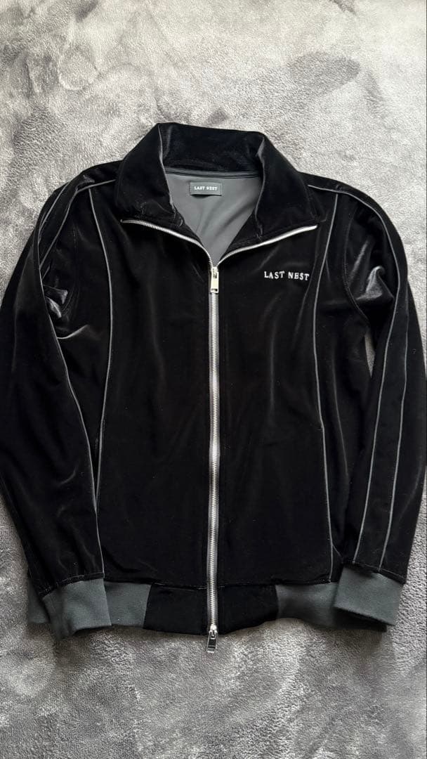 LAST NEST ブラック ベロアジャケット L badhop