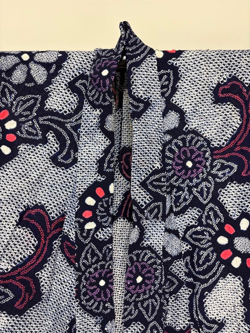 夏物 浴衣 有松絞り藍染 花