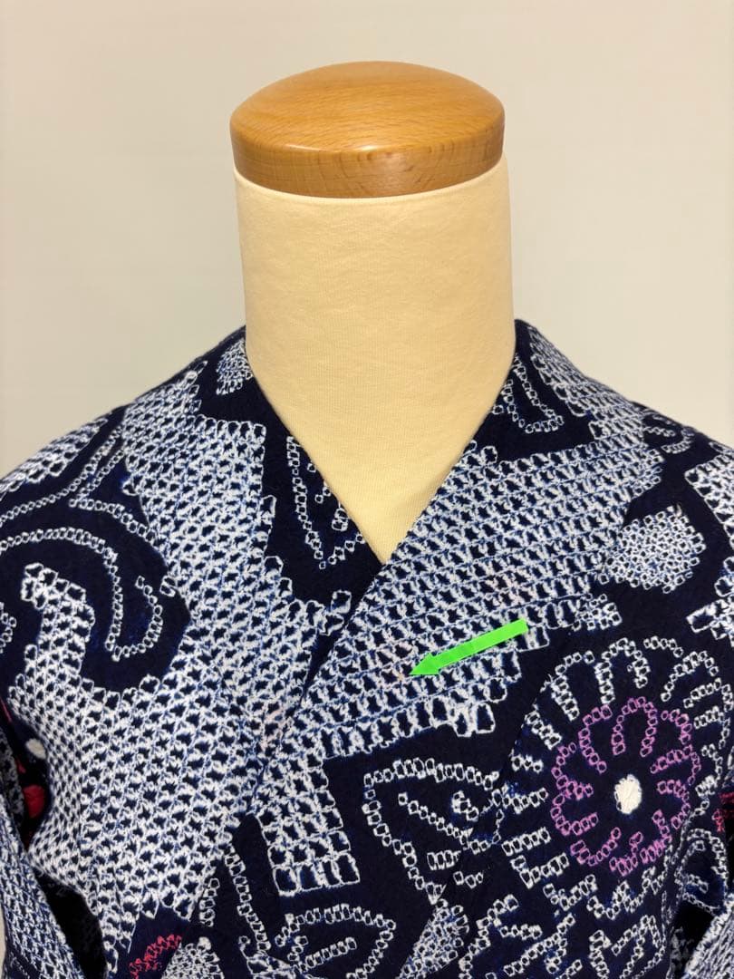 夏物 浴衣 有松絞り藍染 花