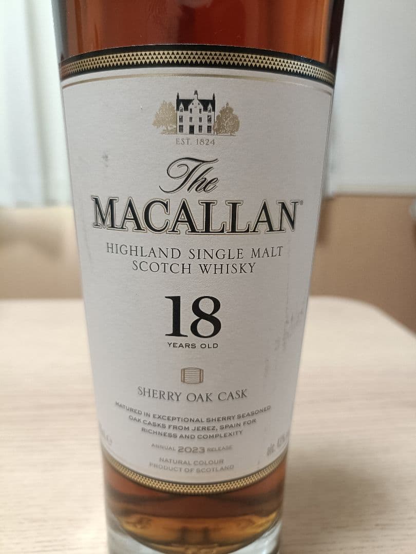ウイスキー The Macallan 18 Years Old SherryOak Cask