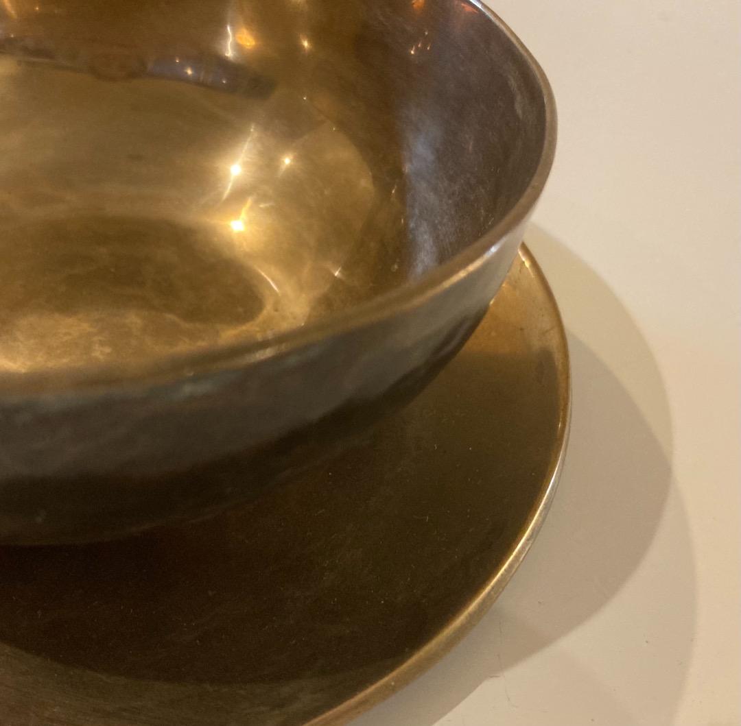 銅錫製ボール！香立て 金色の器 銅70% 錫30% の混合材 356g