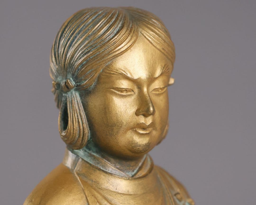 高村光雲 原型 聖徳太子御考養之像 高村規・識箱 銅像 ブロンズ【MA943】